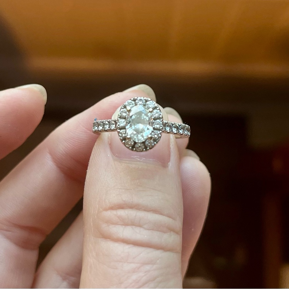 Neil Lane 1-1/2 total carat 14k white gold engagement ring sz 6